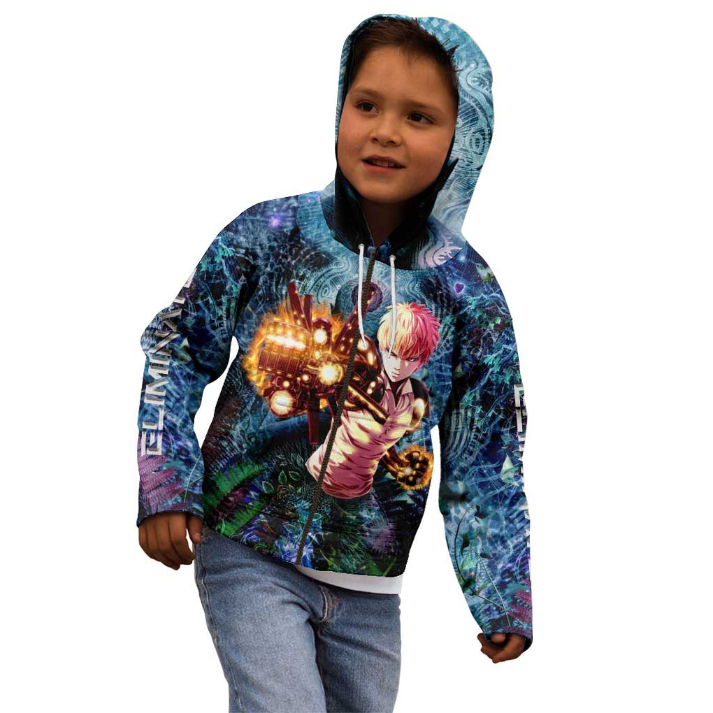 Trippy Genos One Punch Man Kid Hoodie Trippy Mix Anime Style