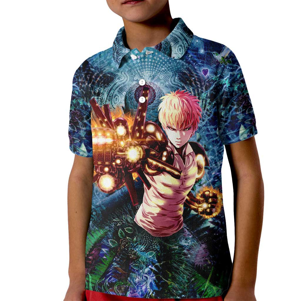 Trippy Genos One Punch Man Kid Polo Shirt Trippy Mix Anime Style