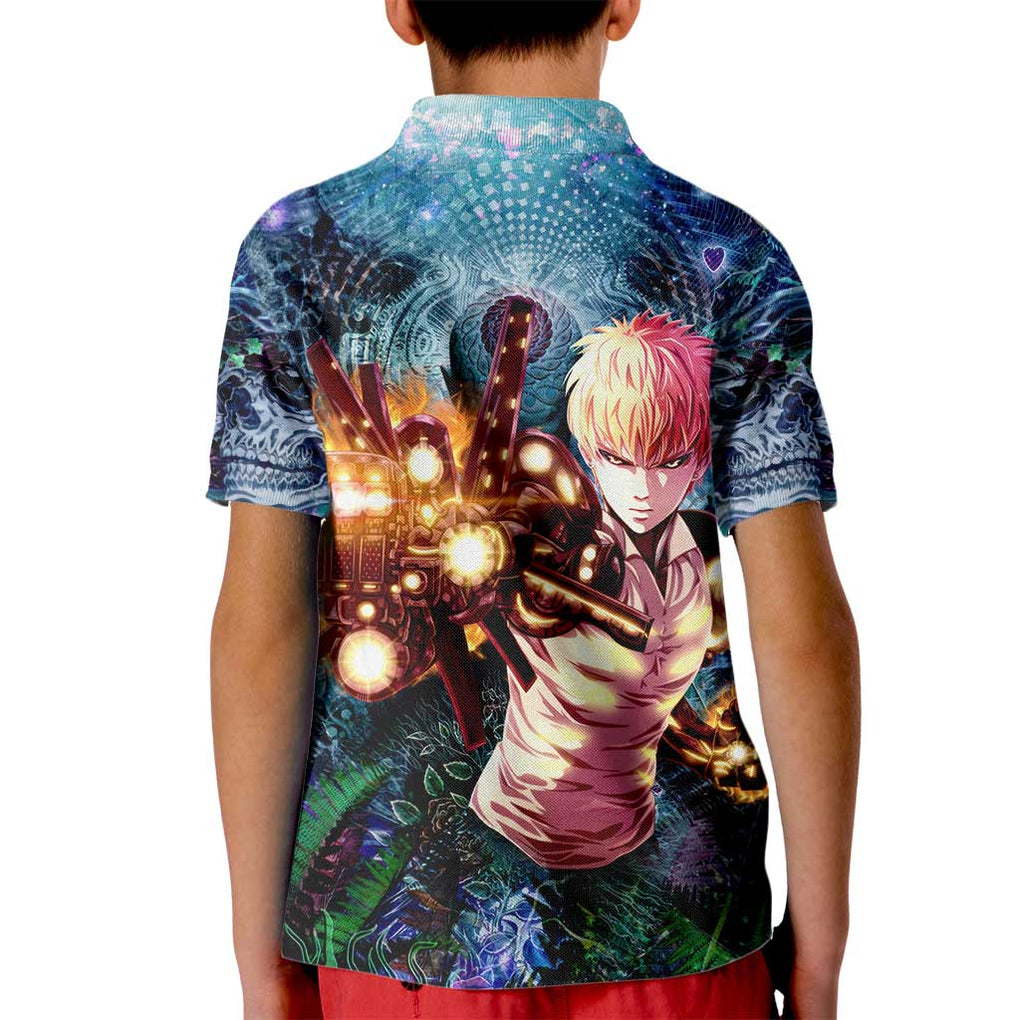 Trippy Genos One Punch Man Kid Polo Shirt Trippy Mix Anime Style