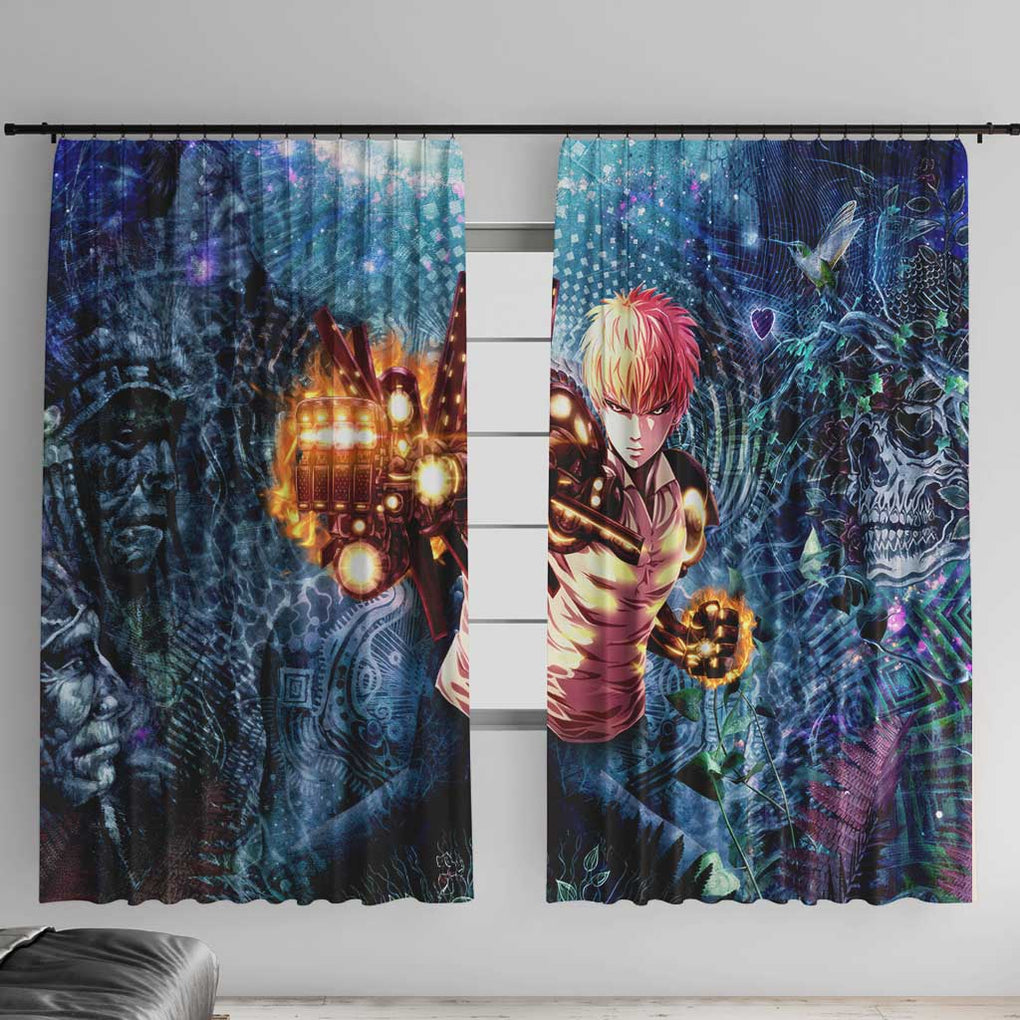 Trippy Genos One Punch Man Window Curtain Trippy Mix Anime Style