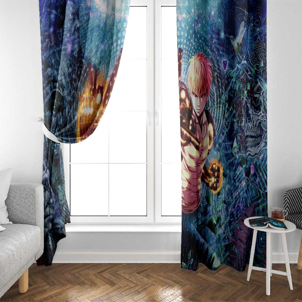 Trippy Genos One Punch Man Window Curtain Trippy Mix Anime Style