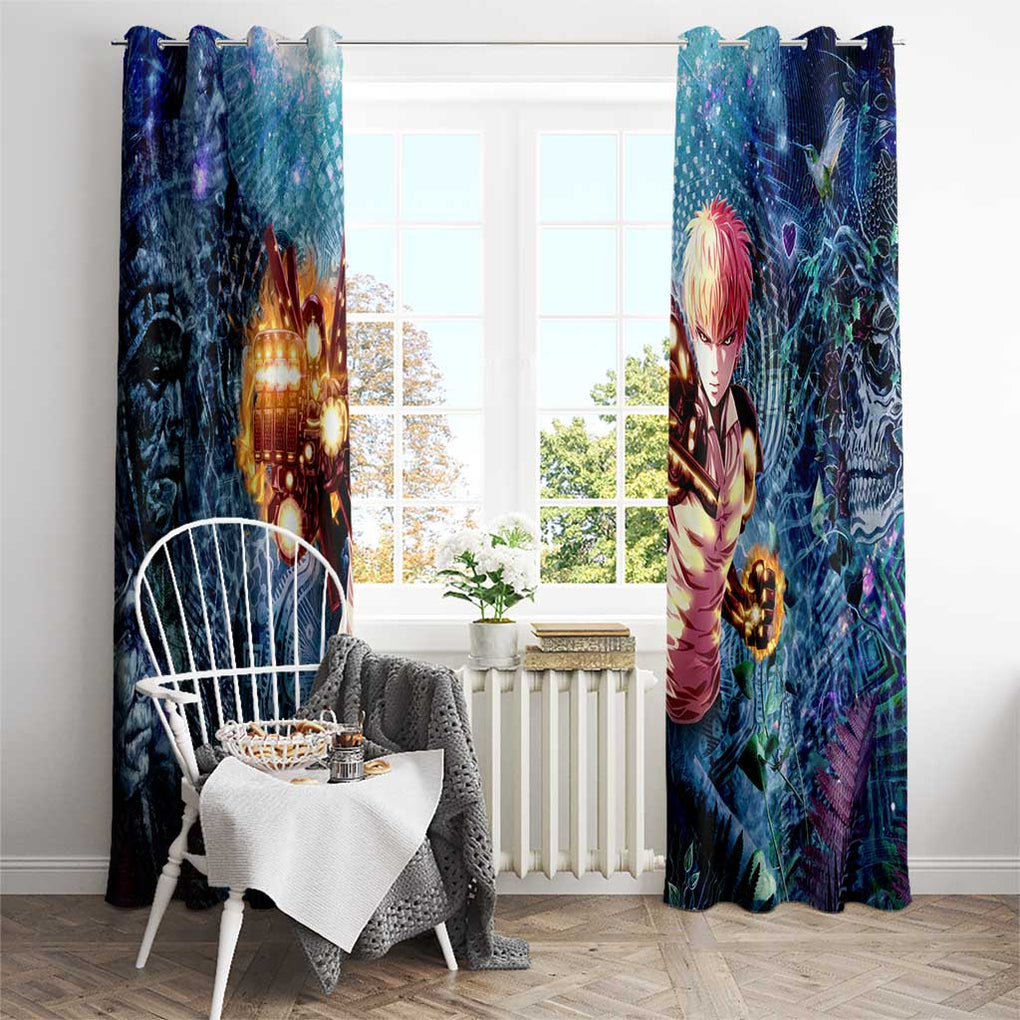 Trippy Genos One Punch Man Window Curtain Trippy Mix Anime Style