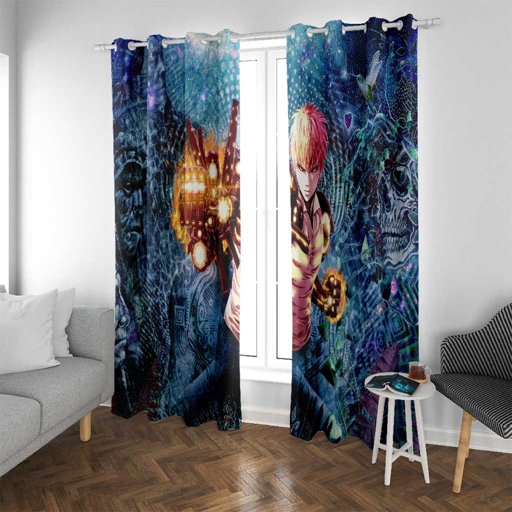 Trippy Genos One Punch Man Window Curtain Trippy Mix Anime Style