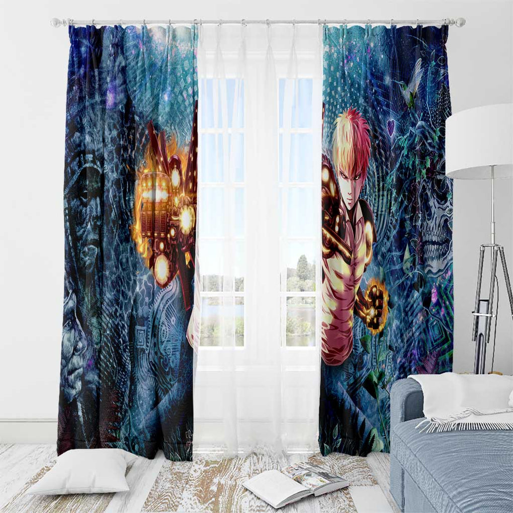 Trippy Genos One Punch Man Window Curtain Trippy Mix Anime Style