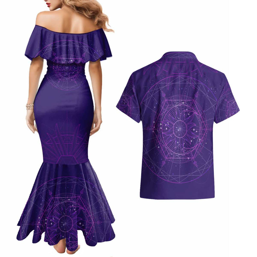 Tiger King Trippy Joe Exotic Astral Meditation Couples Matching Mermaid Dress and Hawaiian Shirt Trippy Style