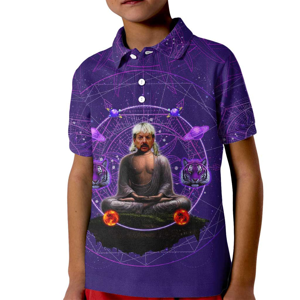 Tiger King Trippy Joe Exotic Astral Meditation Kid Polo Shirt Trippy Style