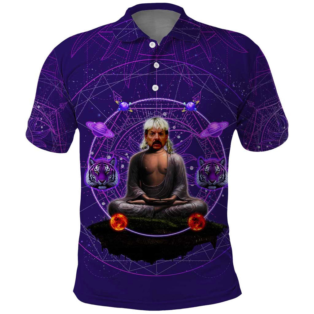 Tiger King Trippy Joe Exotic Astral Meditation Polo Shirt Trippy Style