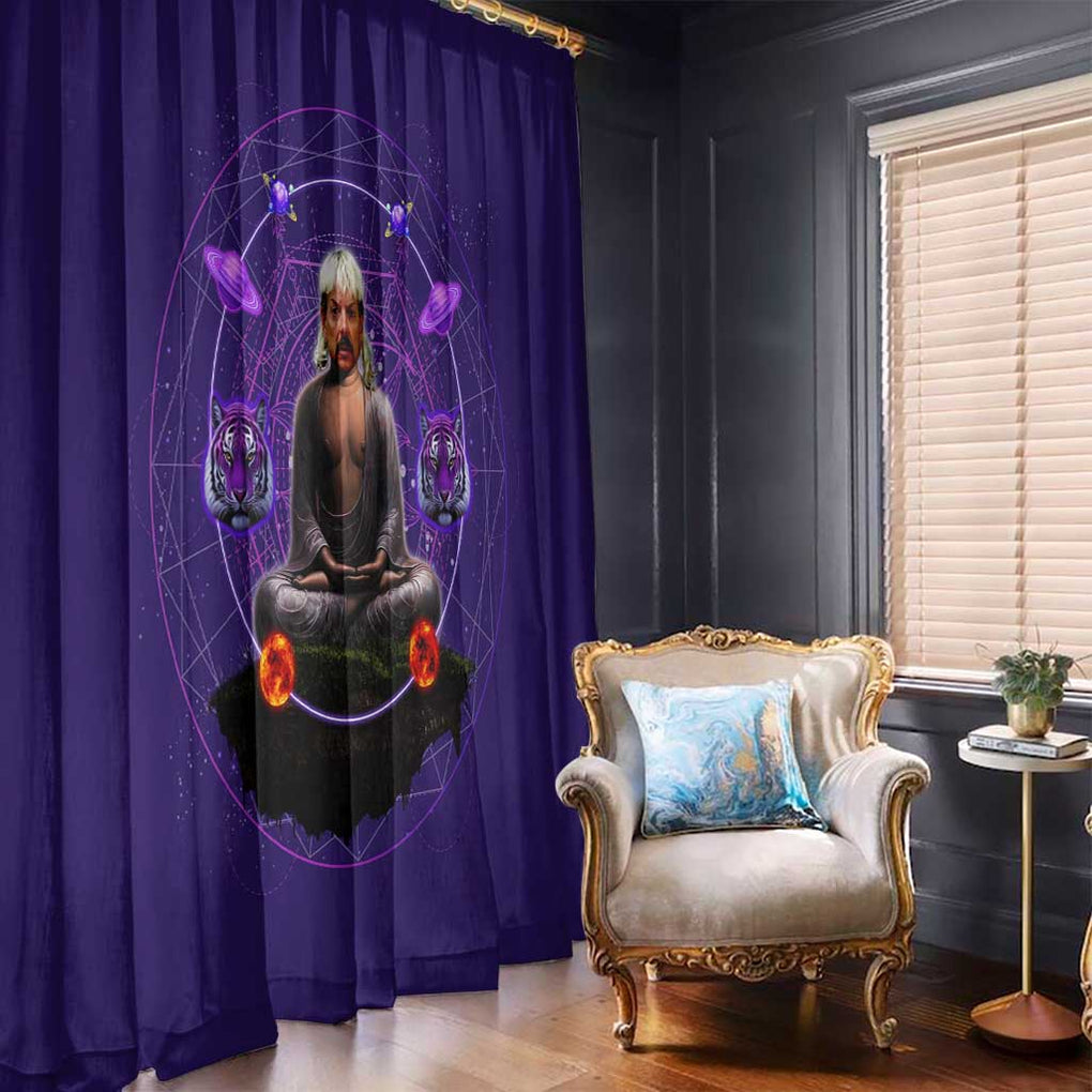 Tiger King Trippy Joe Exotic Astral Meditation Window Curtain Trippy Style
