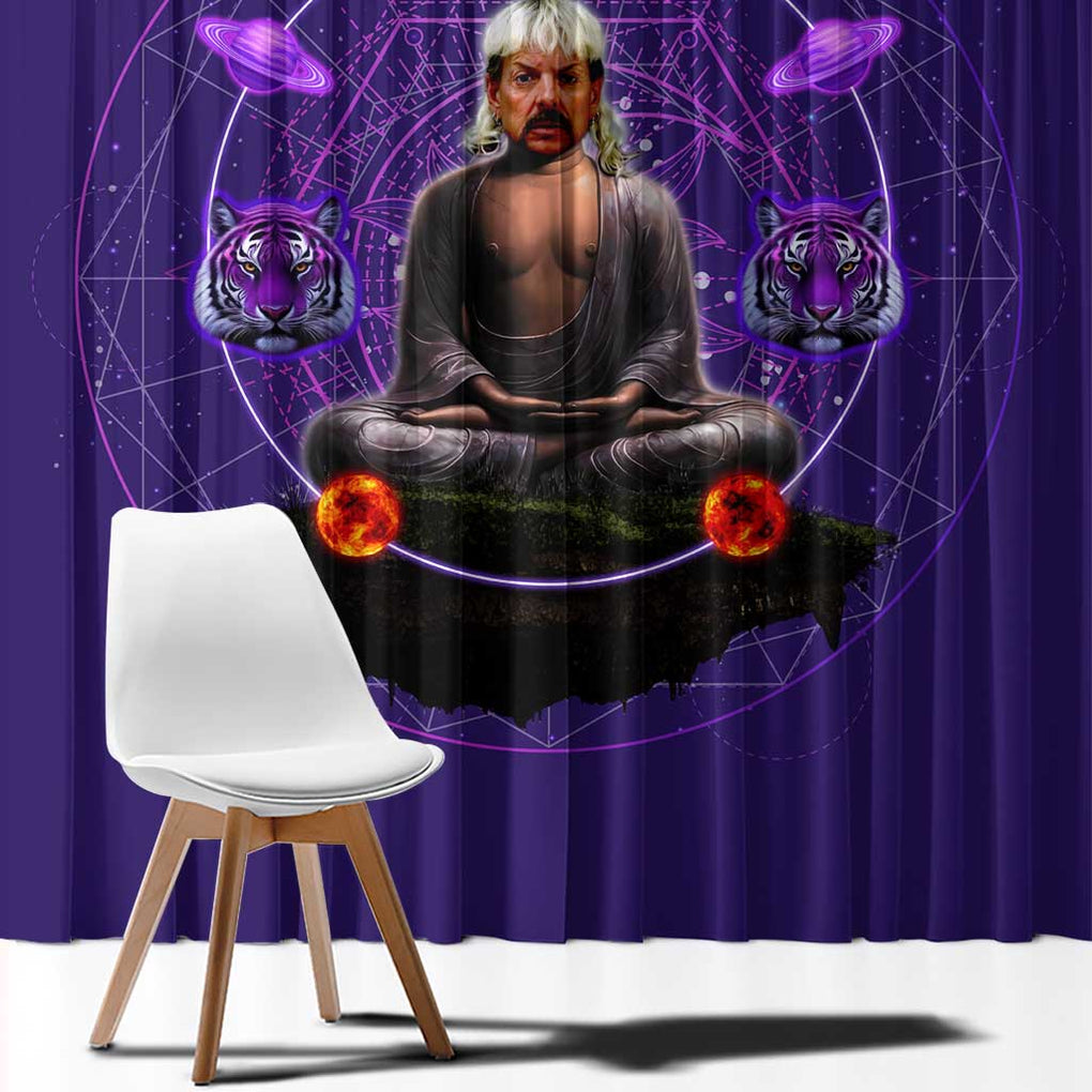 Tiger King Trippy Joe Exotic Astral Meditation Window Curtain Trippy Style