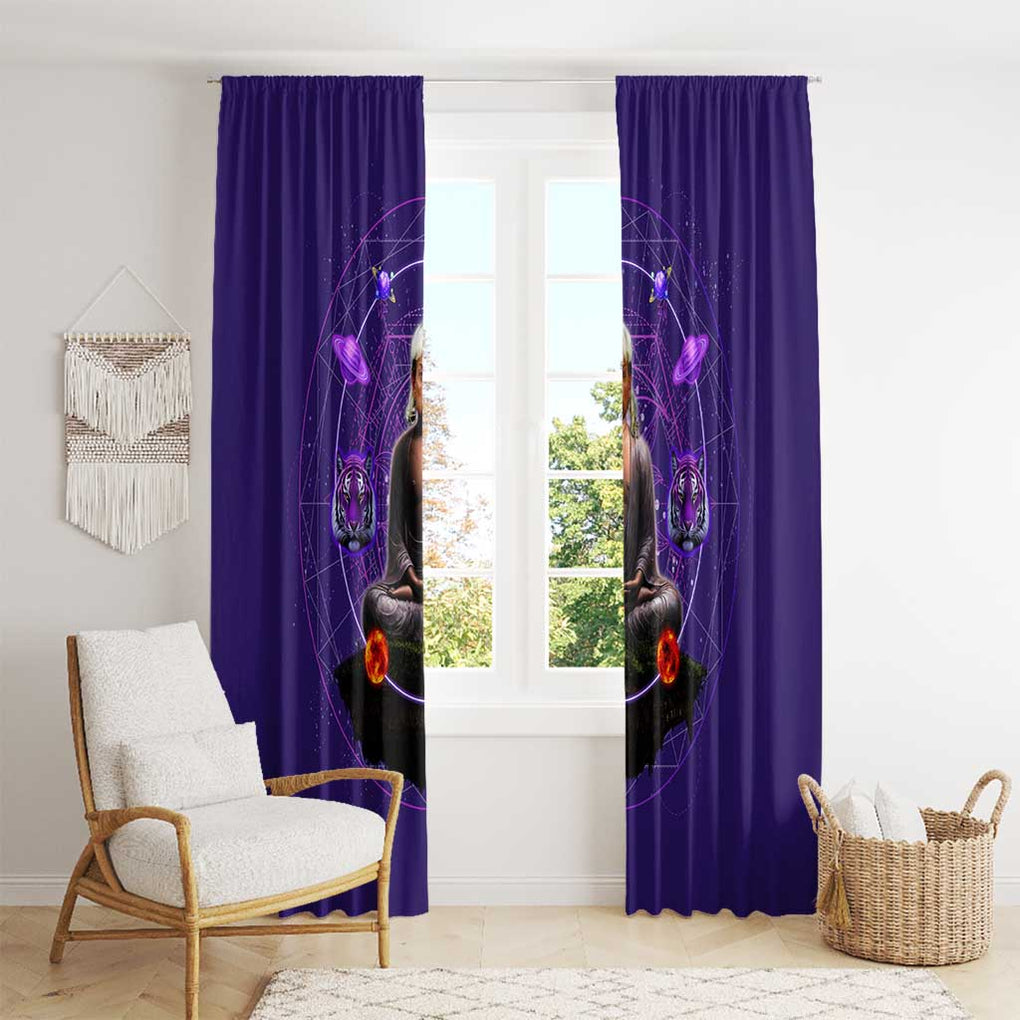 Tiger King Trippy Joe Exotic Astral Meditation Window Curtain Trippy Style