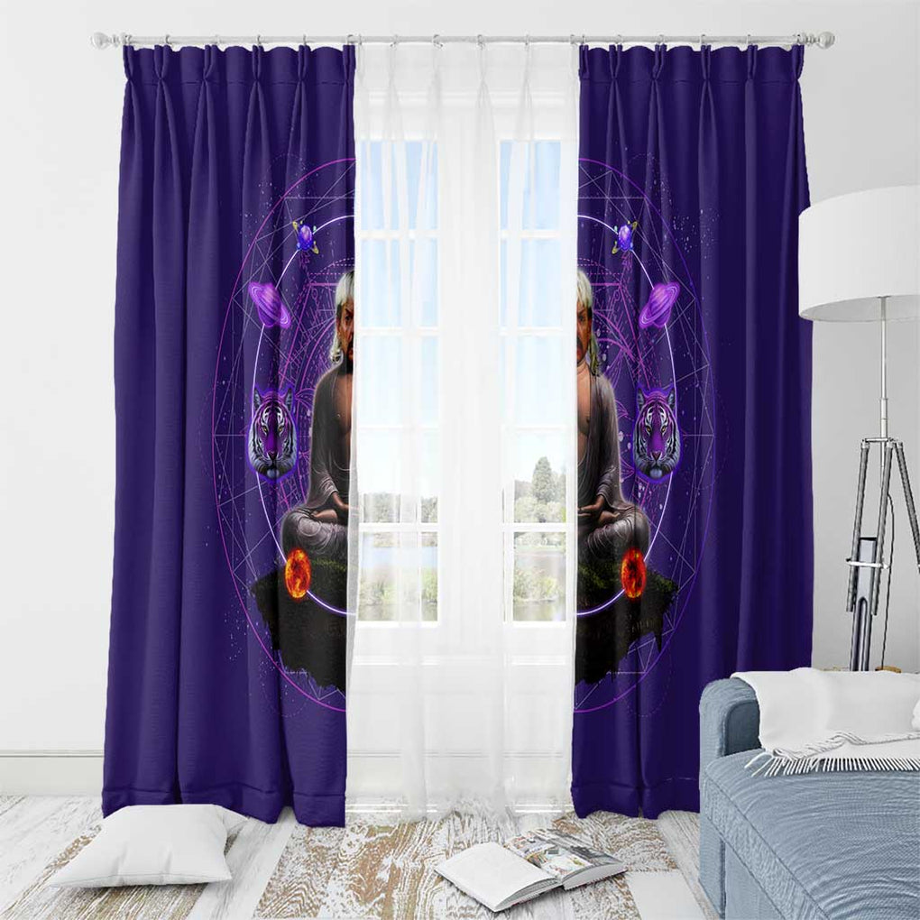 Tiger King Trippy Joe Exotic Astral Meditation Window Curtain Trippy Style