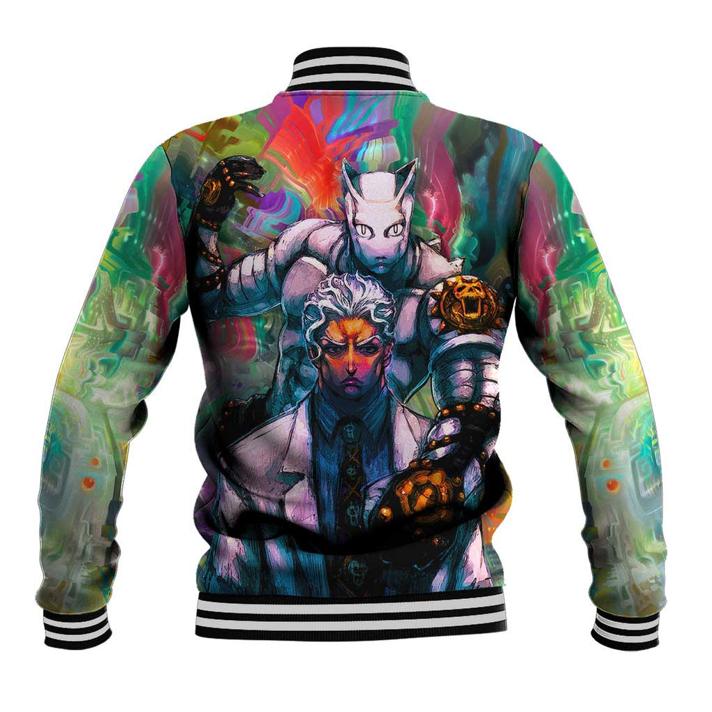 Trippy Yoshikage Kira Deadly Queen Jojo’s Bizarre Adventure Baseball Jacket Trippy Style