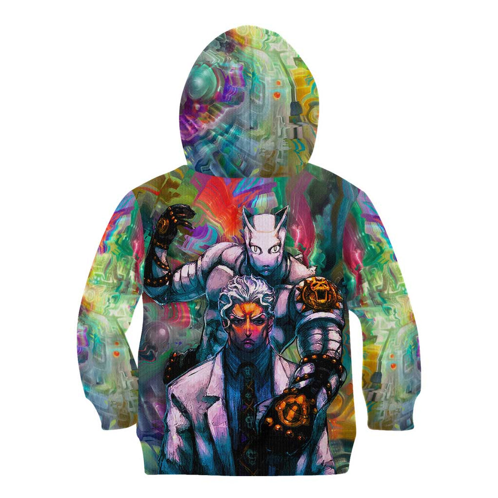 Trippy Yoshikage Kira Deadly Queen Jojo’s Bizarre Adventure Kid Hoodie Trippy Style