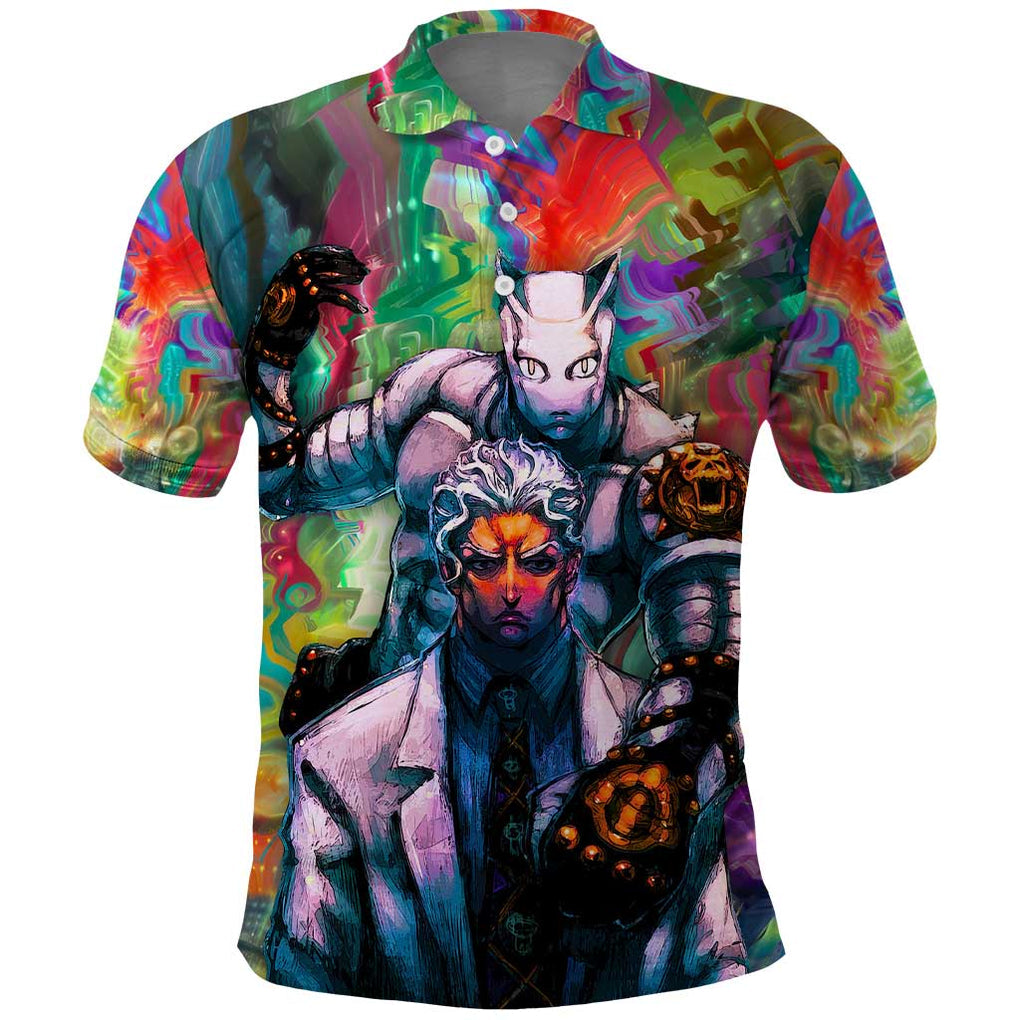 Trippy Yoshikage Kira Deadly Queen Jojo’s Bizarre Adventure Polo Shirt Trippy Style