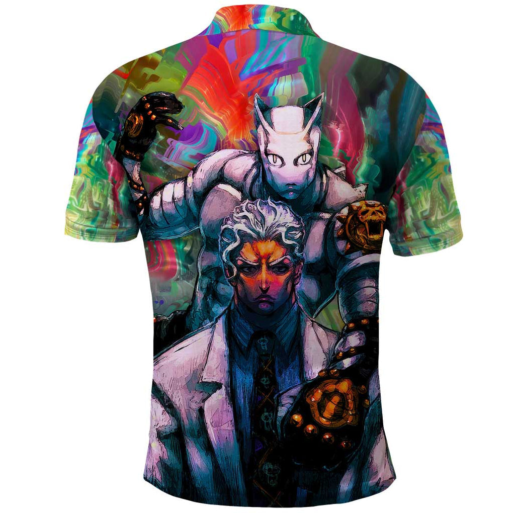 Trippy Yoshikage Kira Deadly Queen Jojo’s Bizarre Adventure Polo Shirt Trippy Style