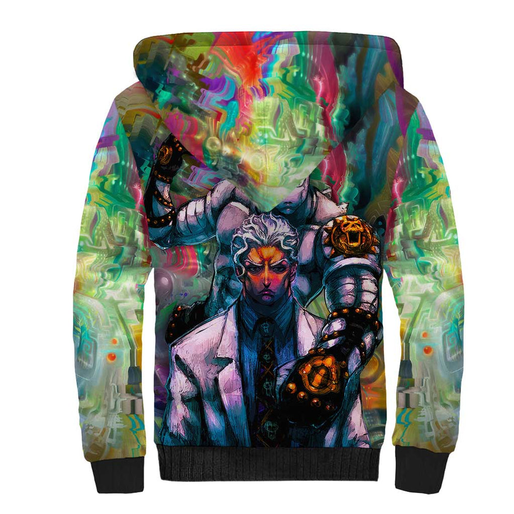 Trippy Yoshikage Kira Deadly Queen Jojo’s Bizarre Adventure Sherpa Hoodie Trippy Style