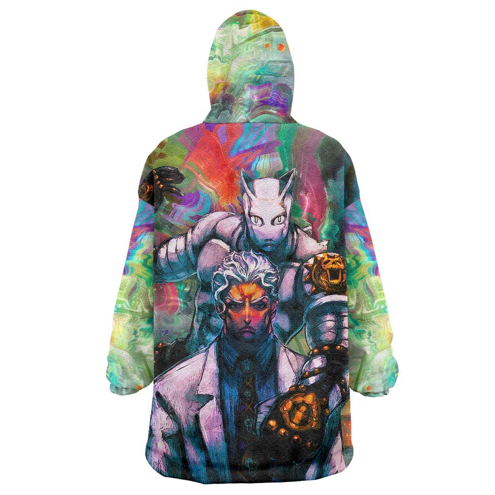 Trippy Yoshikage Kira Deadly Queen Jojo’s Bizarre Adventure Wearable Blanket Hoodie Trippy Style