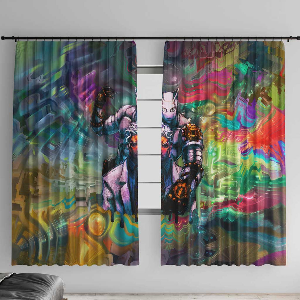 Trippy Yoshikage Kira Deadly Queen Jojo’s Bizarre Adventure Window Curtain Trippy Style