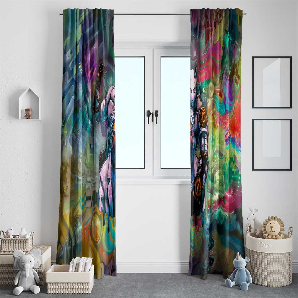 Trippy Yoshikage Kira Deadly Queen Jojo’s Bizarre Adventure Window Curtain Trippy Style