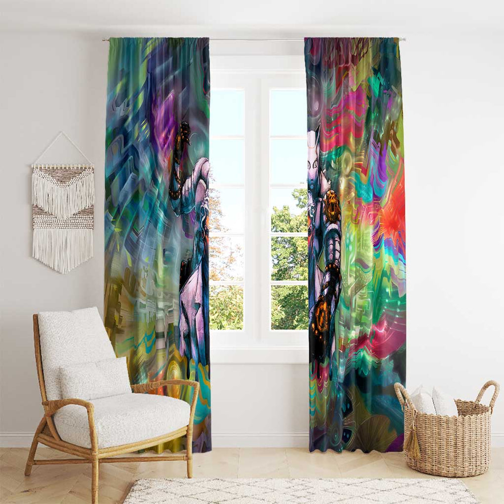 Trippy Yoshikage Kira Deadly Queen Jojo’s Bizarre Adventure Window Curtain Trippy Style