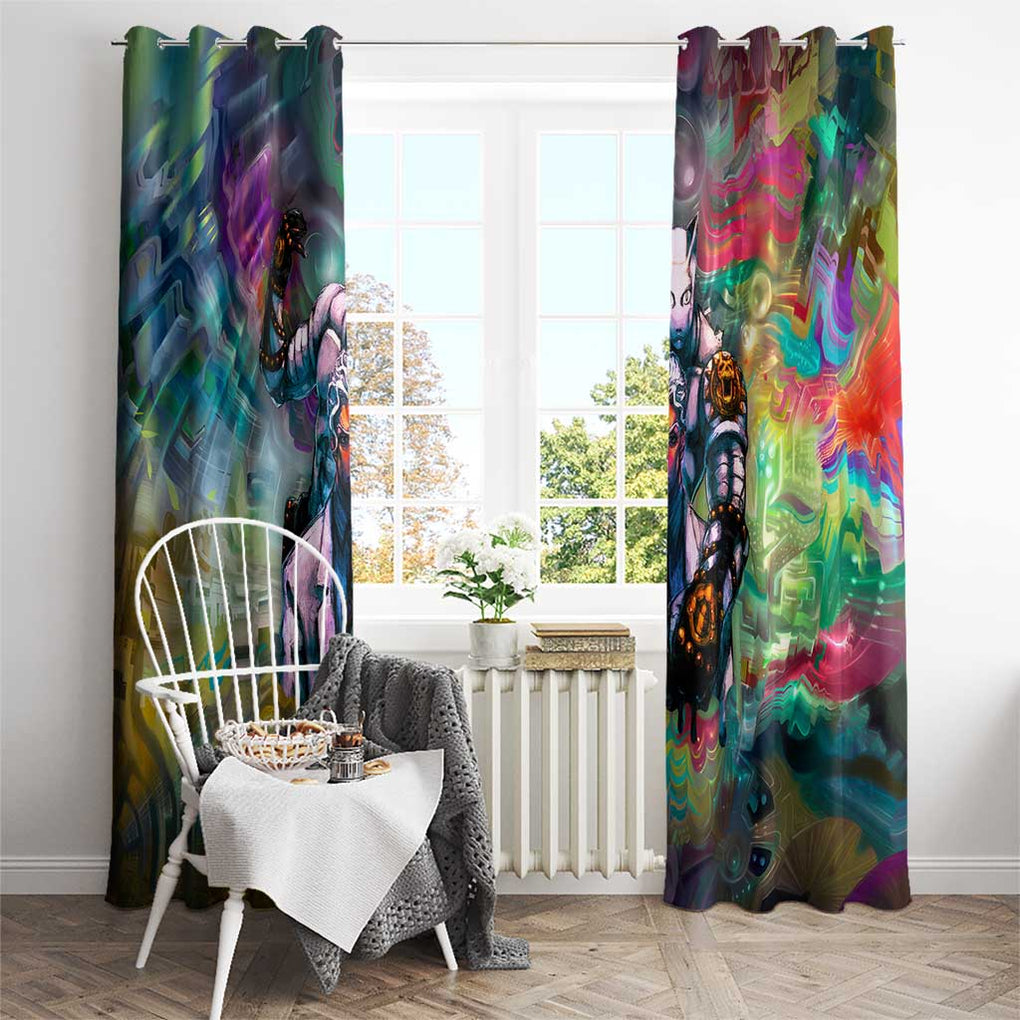 Trippy Yoshikage Kira Deadly Queen Jojo’s Bizarre Adventure Window Curtain Trippy Style