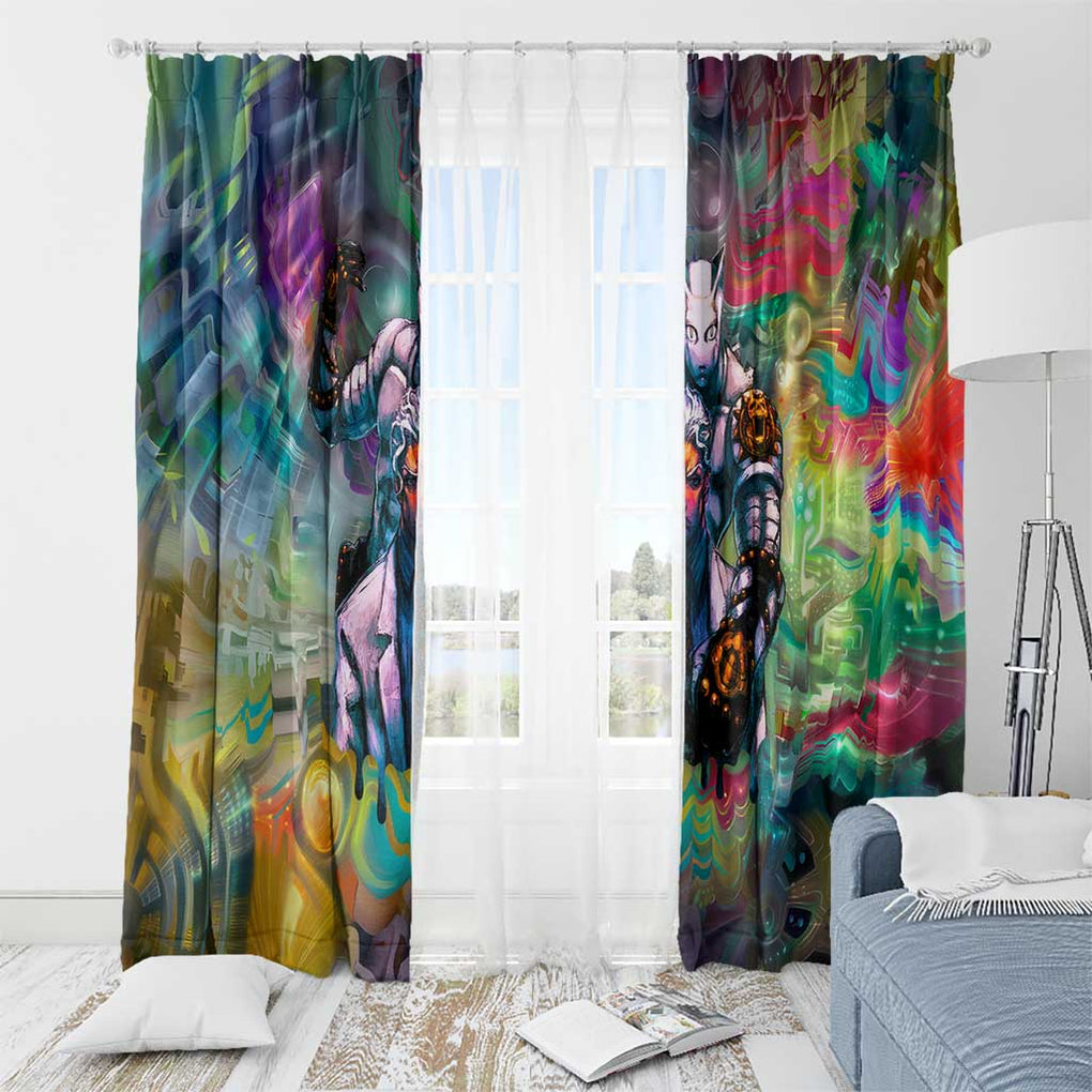 Trippy Yoshikage Kira Deadly Queen Jojo’s Bizarre Adventure Window Curtain Trippy Style
