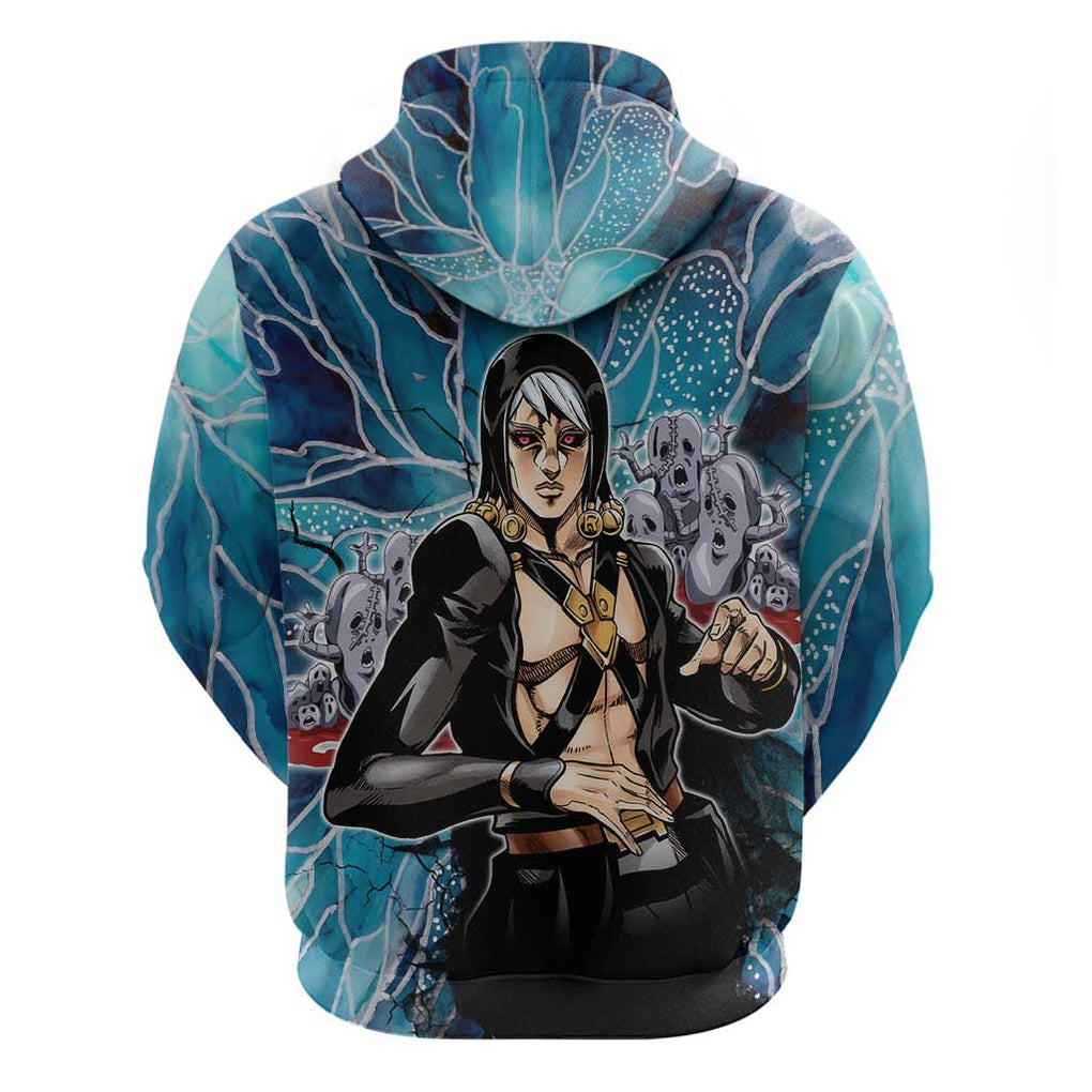 Trippy Risotto Nero Metallic Jojo’s Bizarre Adventure Hoodie Trippy Style