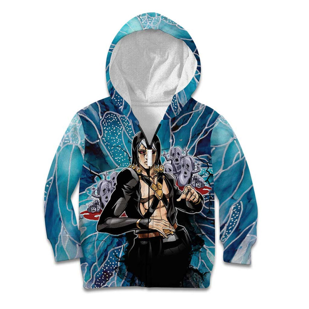 Trippy Risotto Nero Metallic Jojo’s Bizarre Adventure Kid Hoodie Trippy Style