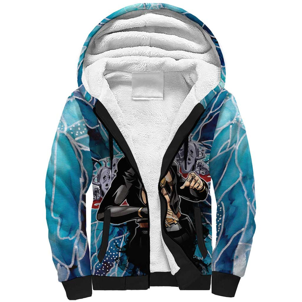 Trippy Risotto Nero Metallic Jojo’s Bizarre Adventure Sherpa Hoodie Trippy Style