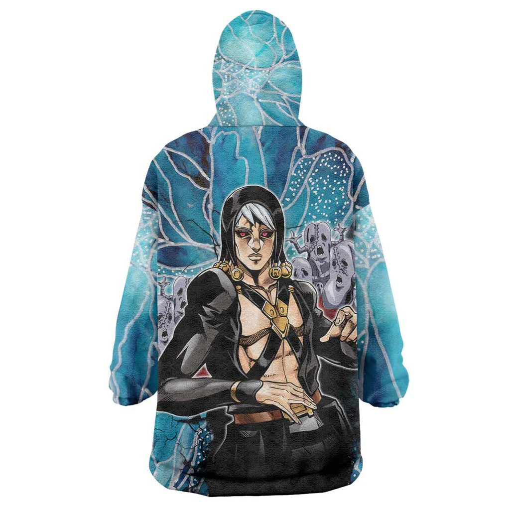 Trippy Risotto Nero Metallic Jojo’s Bizarre Adventure Wearable Blanket Hoodie Trippy Style