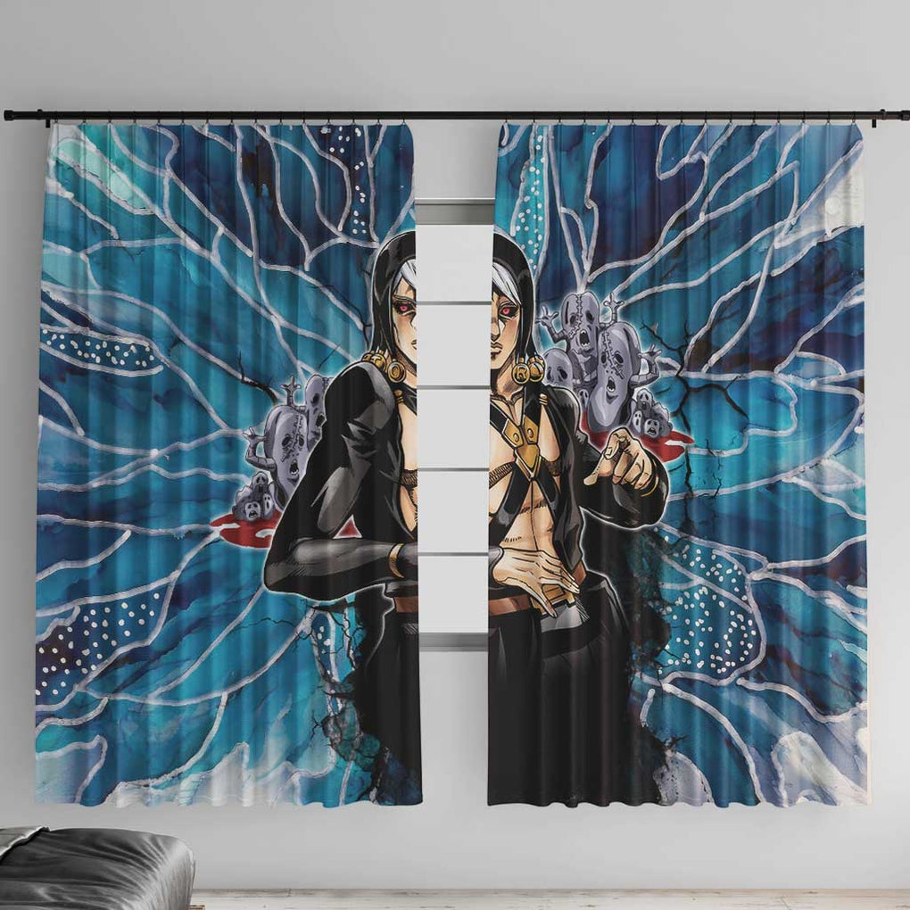 Trippy Risotto Nero Metallic Jojo’s Bizarre Adventure Window Curtain Trippy Style