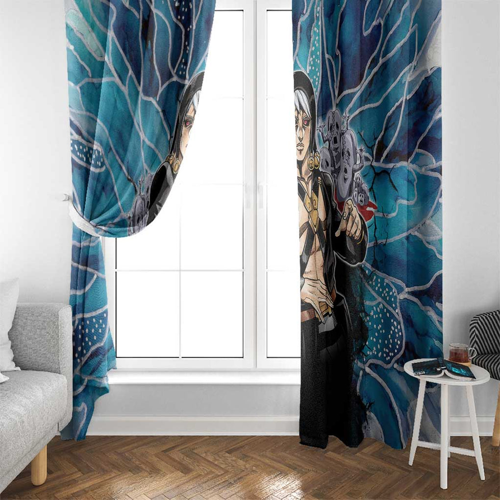 Trippy Risotto Nero Metallic Jojo’s Bizarre Adventure Window Curtain Trippy Style