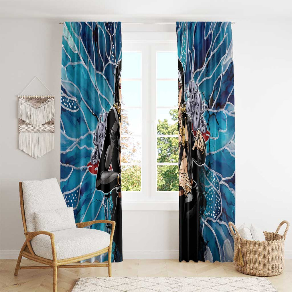 Trippy Risotto Nero Metallic Jojo’s Bizarre Adventure Window Curtain Trippy Style