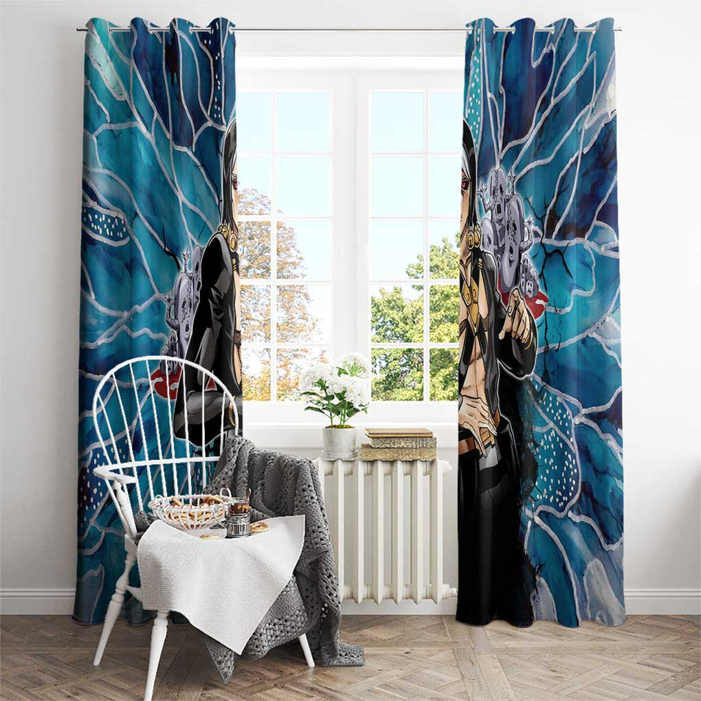 Trippy Risotto Nero Metallic Jojo’s Bizarre Adventure Window Curtain Trippy Style