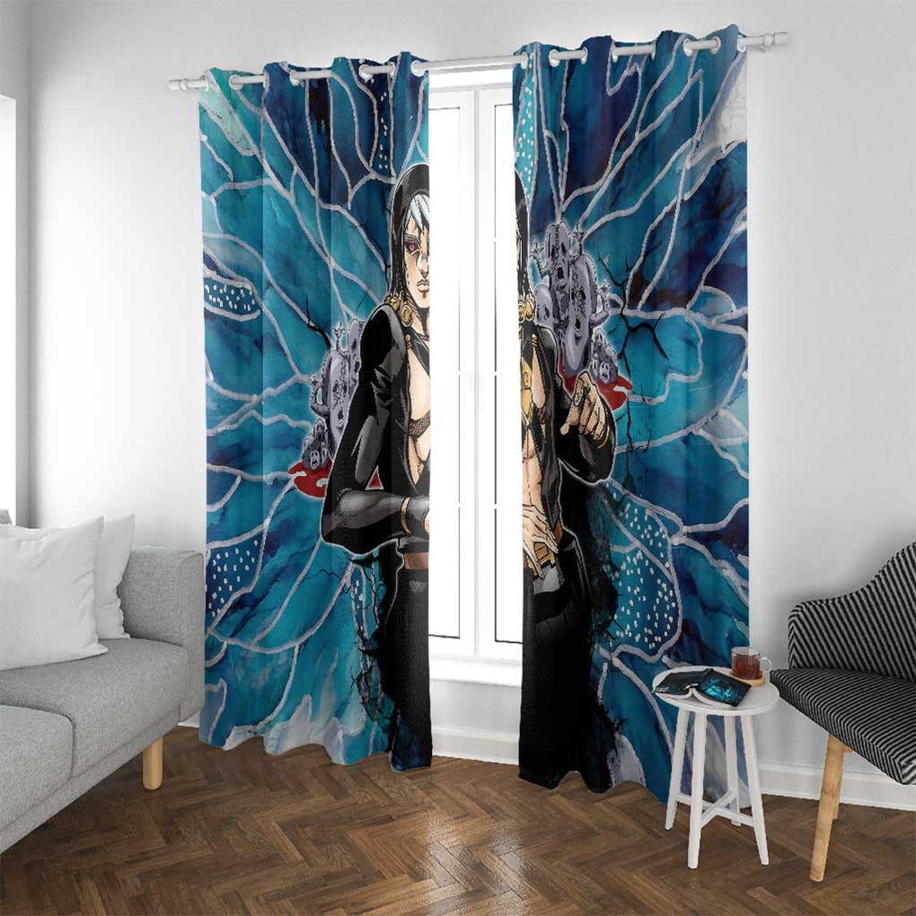 Trippy Risotto Nero Metallic Jojo’s Bizarre Adventure Window Curtain Trippy Style
