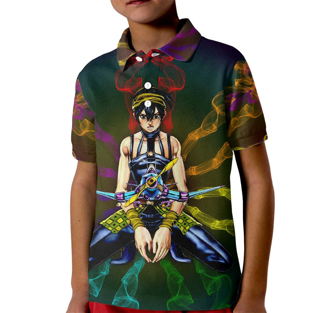 Trippy Narancia Lil Bomber Jojo’s Bizarre Adventure Kid Polo Shirt Trippy Style