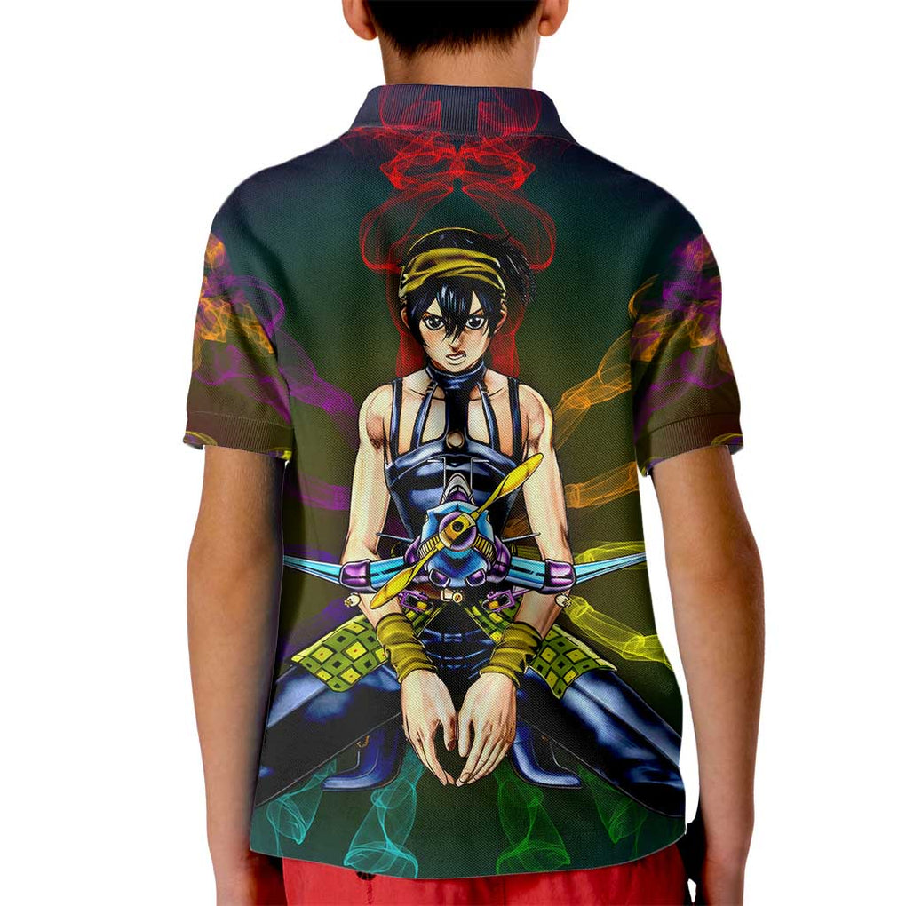 Trippy Narancia Lil Bomber Jojo’s Bizarre Adventure Kid Polo Shirt Trippy Style