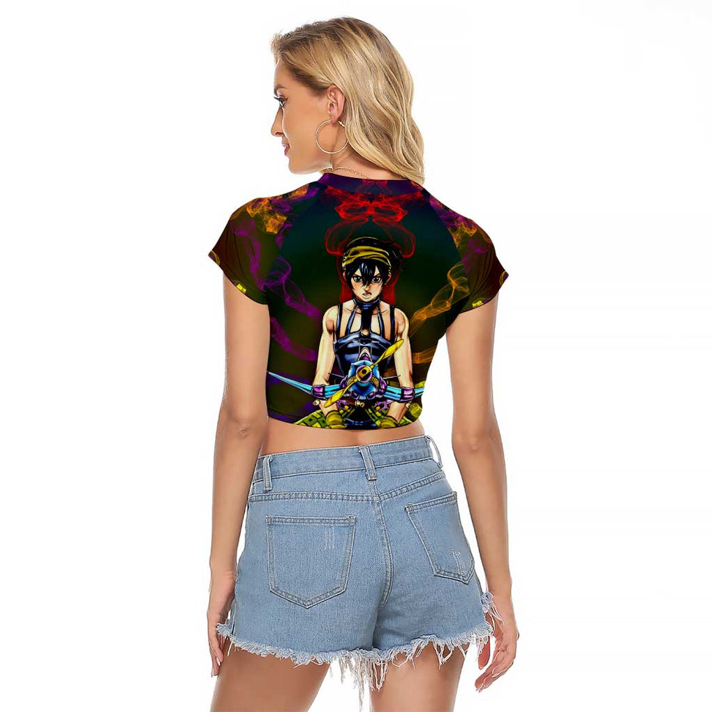 Trippy Narancia Lil Bomber Jojo’s Bizarre Adventure Raglan Cropped T Shirt Trippy Style