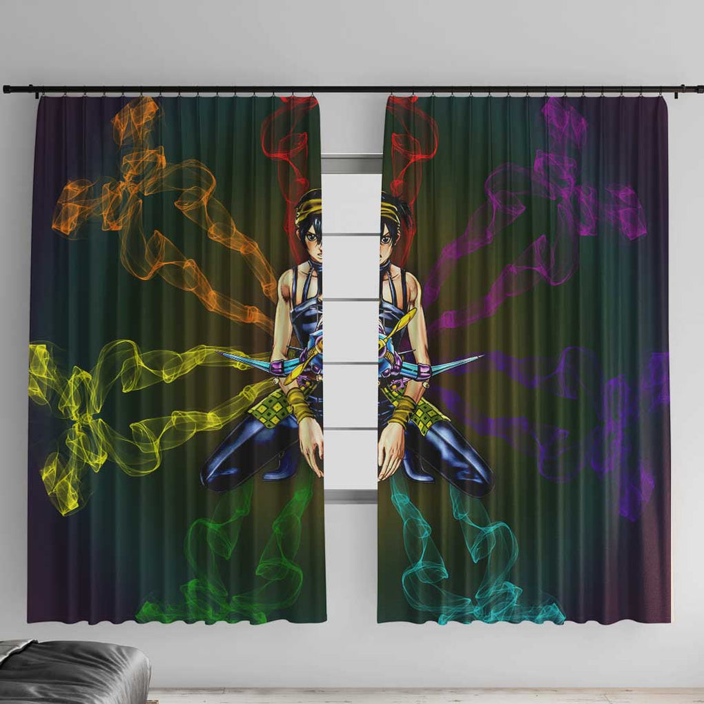 Trippy Narancia Lil Bomber Jojo’s Bizarre Adventure Window Curtain Trippy Style