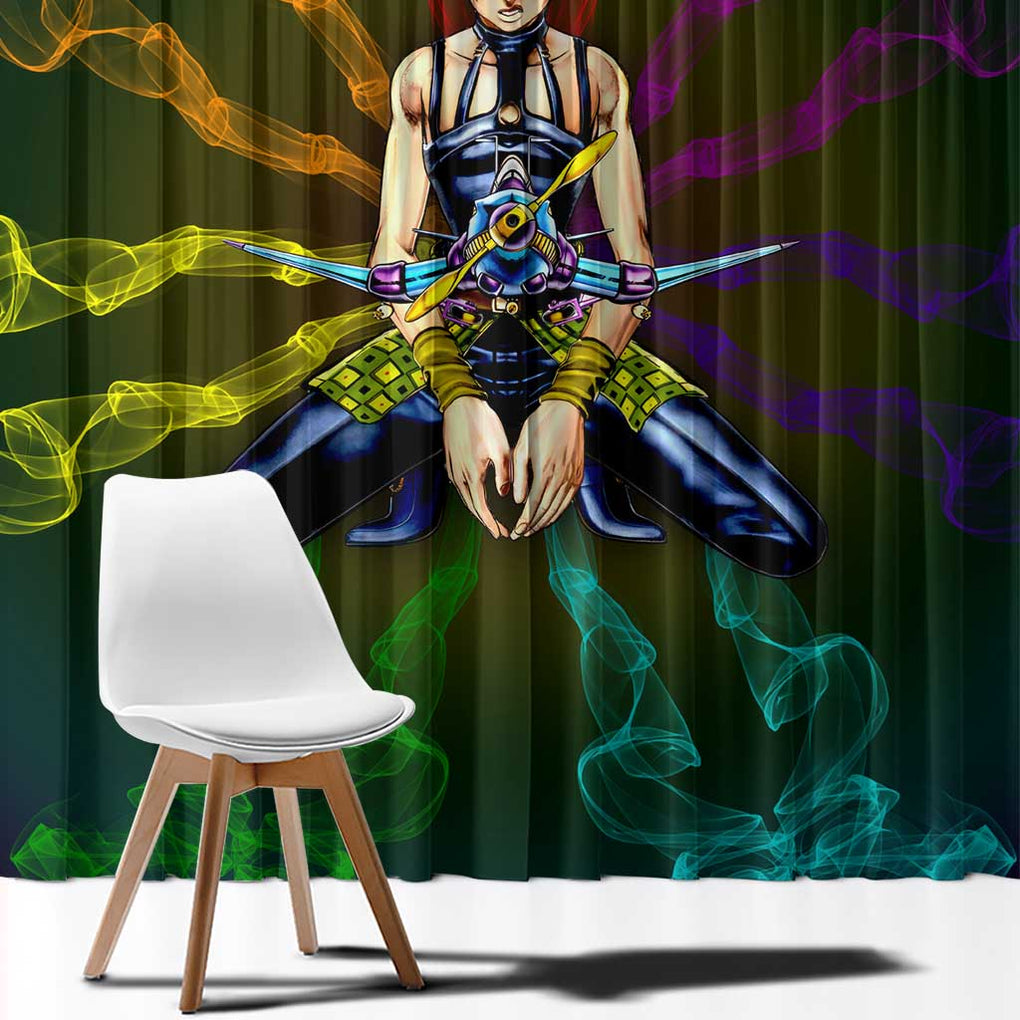 Trippy Narancia Lil Bomber Jojo’s Bizarre Adventure Window Curtain Trippy Style
