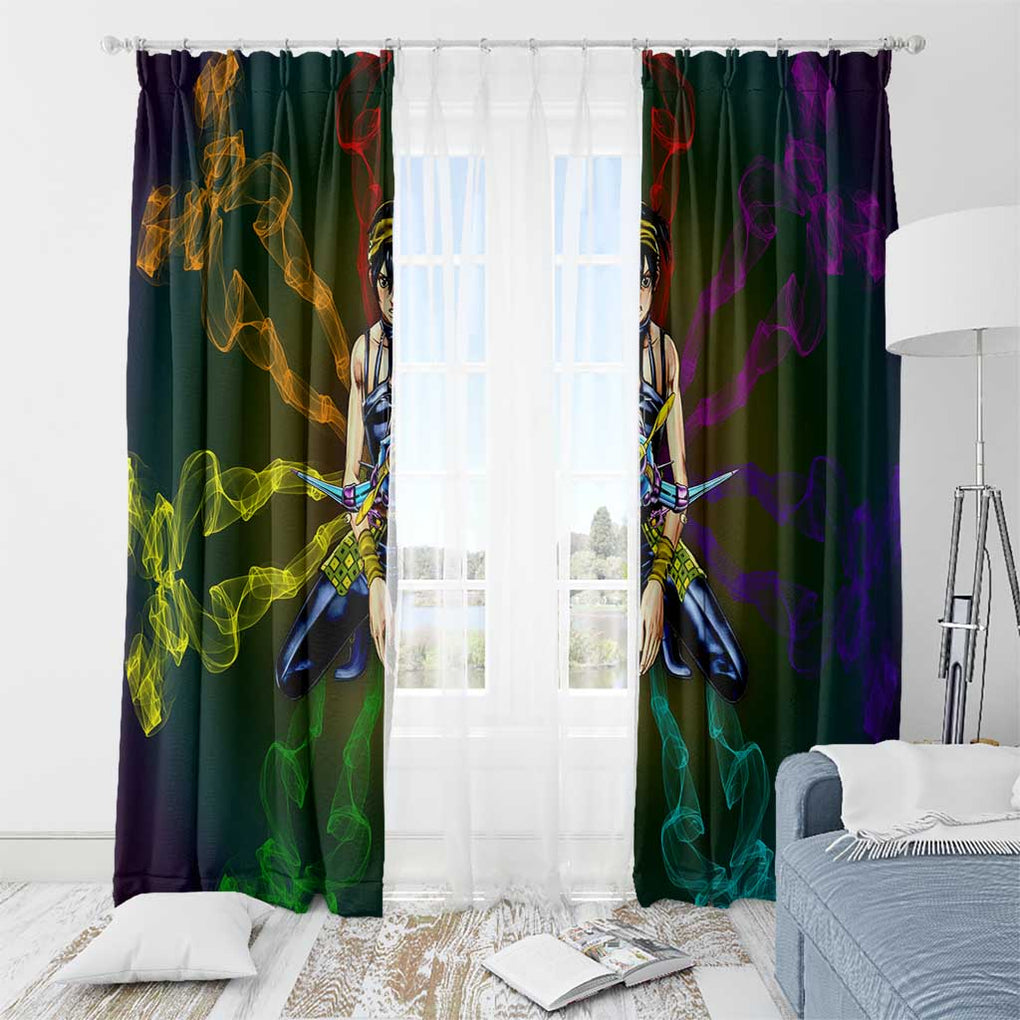 Trippy Narancia Lil Bomber Jojo’s Bizarre Adventure Window Curtain Trippy Style