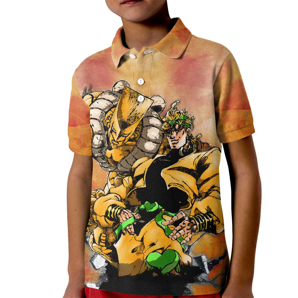 Trippy Dio V1 Jojo’s Bizarre Adventure Kid Polo Shirt Trippy Style