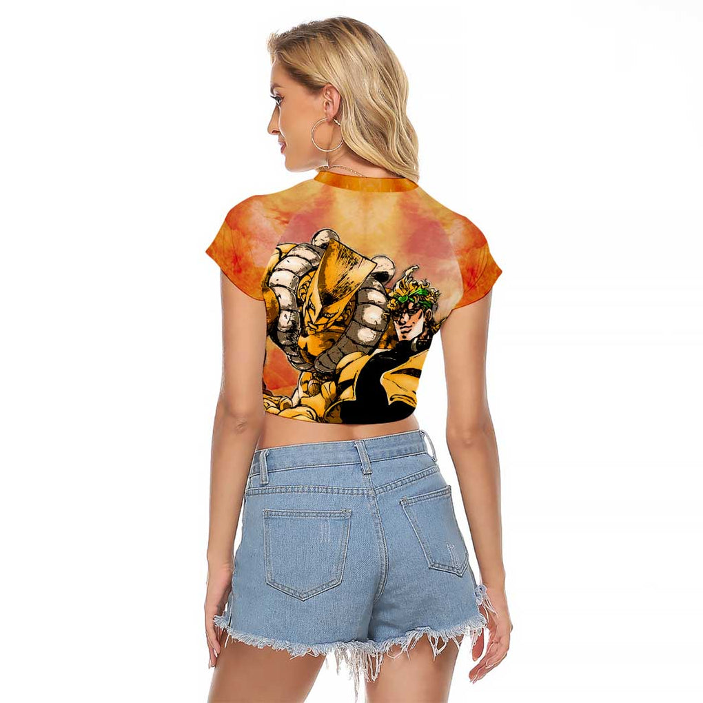 Trippy Dio V1 Jojo’s Bizarre Adventure Raglan Cropped T Shirt Trippy Style