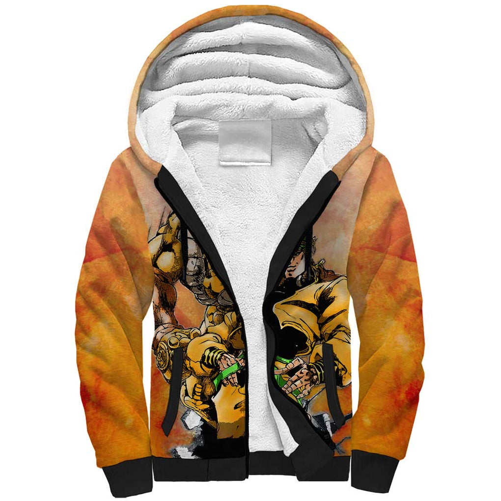Trippy Dio V1 Jojo’s Bizarre Adventure Sherpa Hoodie Trippy Style