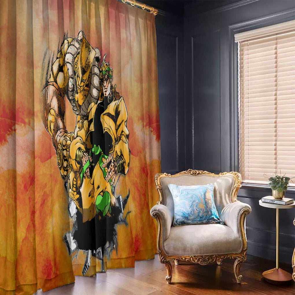 Trippy Dio V1 Jojo’s Bizarre Adventure Window Curtain Trippy Style