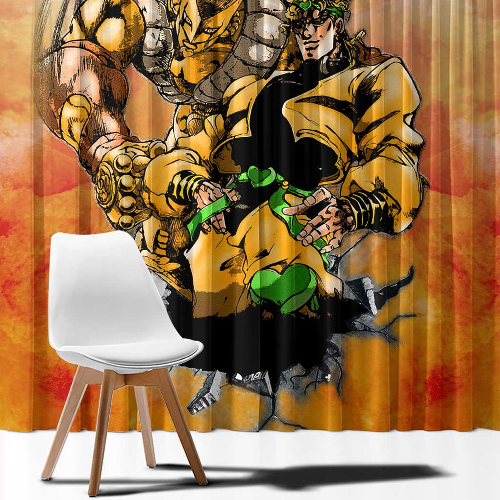 Trippy Dio V1 Jojo’s Bizarre Adventure Window Curtain Trippy Style