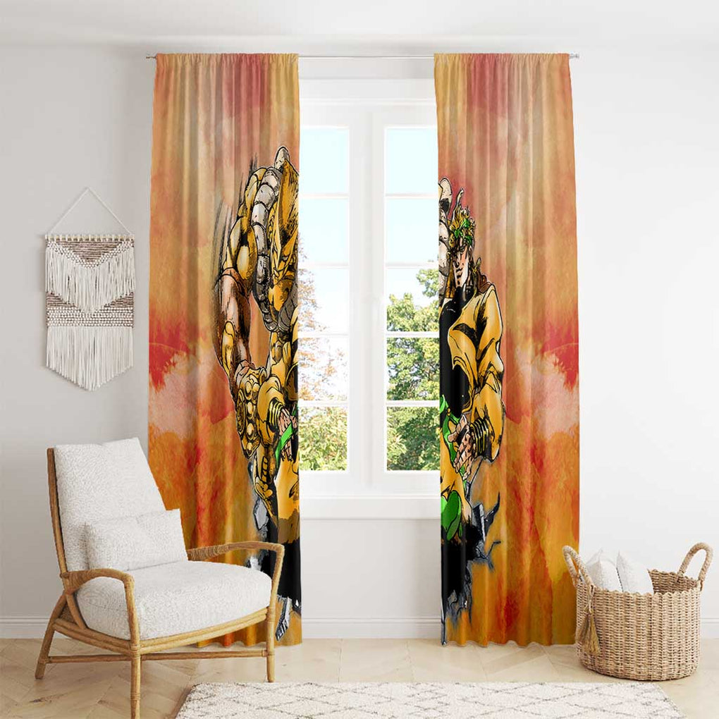 Trippy Dio V1 Jojo’s Bizarre Adventure Window Curtain Trippy Style