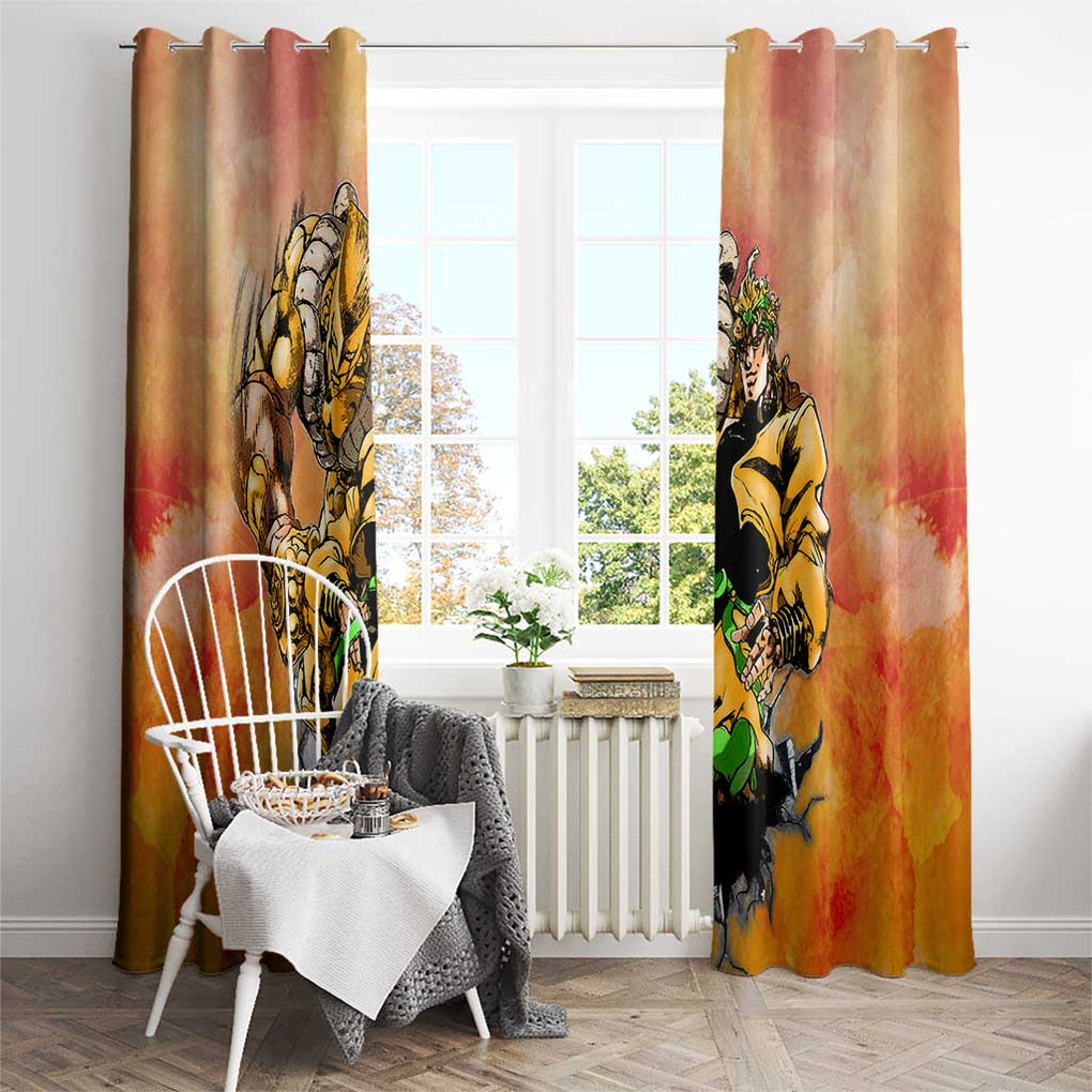 Trippy Dio V1 Jojo’s Bizarre Adventure Window Curtain Trippy Style