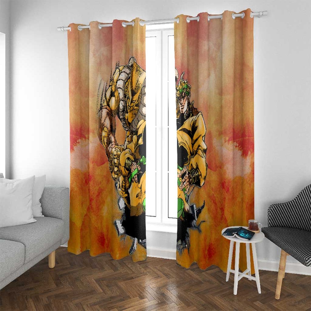 Trippy Dio V1 Jojo’s Bizarre Adventure Window Curtain Trippy Style
