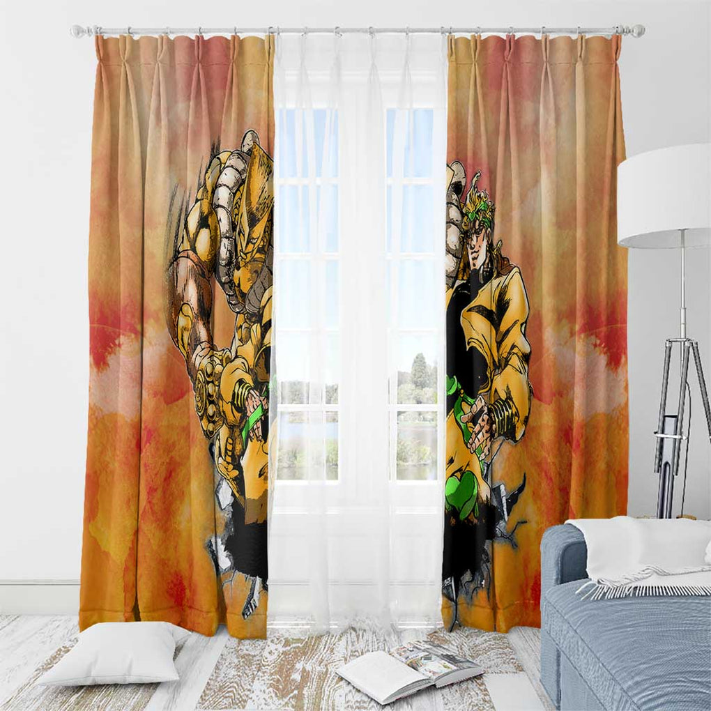 Trippy Dio V1 Jojo’s Bizarre Adventure Window Curtain Trippy Style